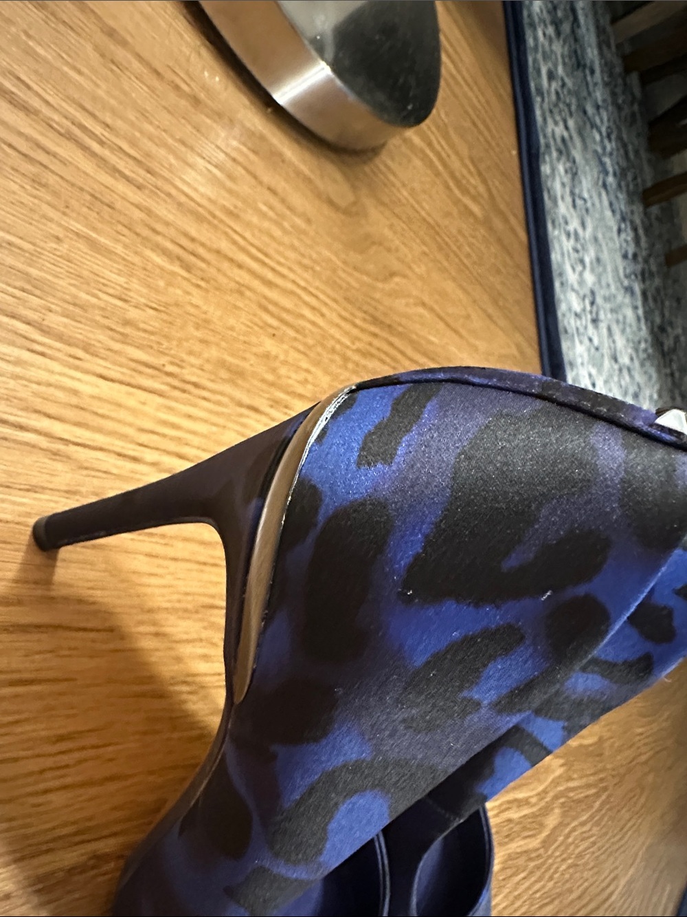 Ted Baker Blue Patterned Pointed Toe Stiletto Heels - Picture 6 of 6
